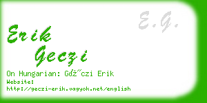 erik geczi business card